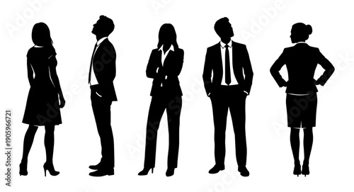 Business professionals silhouettes in formal attire