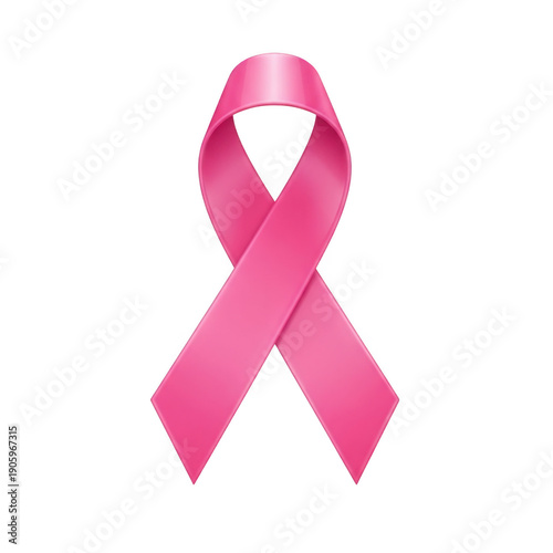 Pink ribbon icon isolated on transparent background