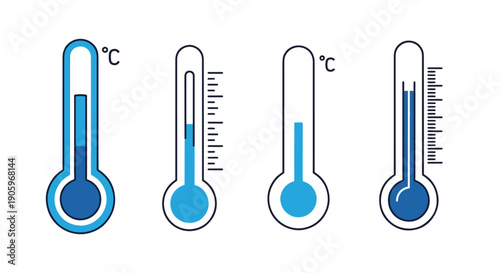 Thermometer Cold filed color illustration