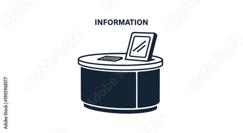 Ticket System Line color art flat style