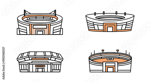 Stadium Line art colorful digital illustration