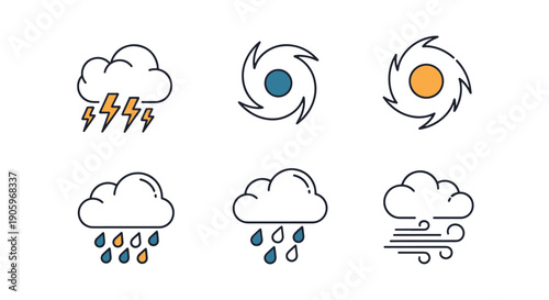 Storm Alert Line art vector