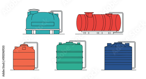 Water Tank Line art high quality