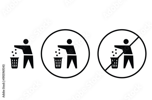 Garbage trash waste icon. Trash icon vector. Disposable icon.
