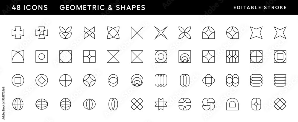 Foto Geometric shape and abstract element collection