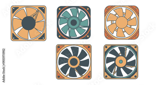 Case Fan Line art digital illustration