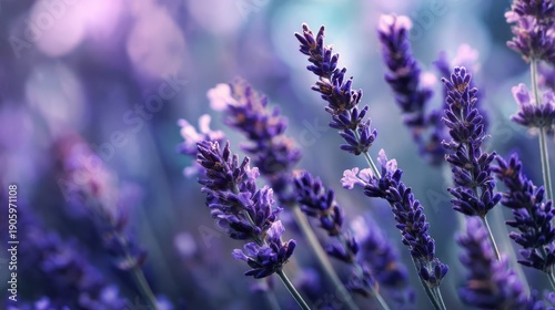 Lavender buds close up, purple texture, aromatherapy concept, blurred field background