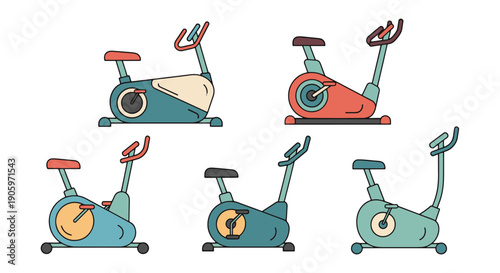 Exercise Bike Line vector art