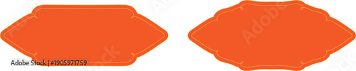 Orange sailing buoy shapes on white background