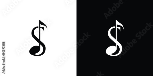 Modern and elegant S initials music logo design