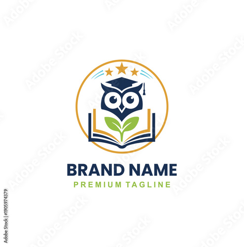 A wise owl with a graduation cap on an open book, symbolizing academic growth and knowledge.