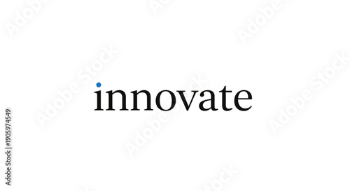 Innovate concept with creative blue dot design element.