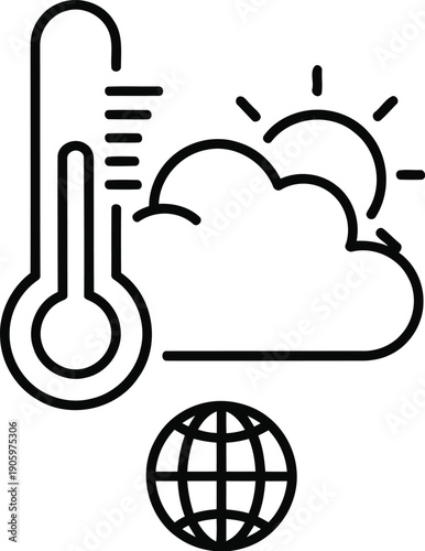 Illustration depicting climate and weather conditions on a global scale
