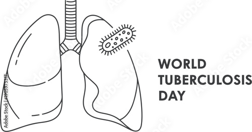 Illustration highlighting world tuberculosis day with lungs graphic