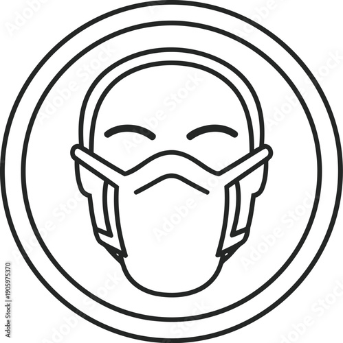 Person wearing a surgical mask and protective glasses for safety precautions