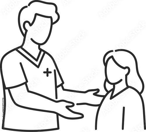 A healthcare professional taking the blood pressure of a young patient