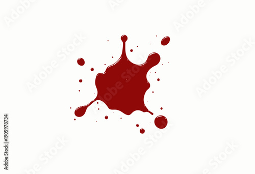 Vivid Red Paint Splash Capturing Dynamism and Creativity on a Minimalist Canvas with Artistic Fluid Motion in Contemporary Abstract Expressionism