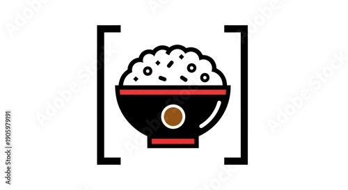 Rice bowl graphic illustration