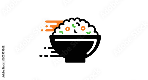 Rice bowl graphic illustration