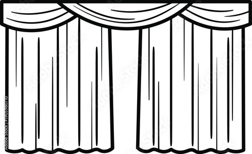 Elegant triple-panel curtain hanging gracefully from a decorative rod