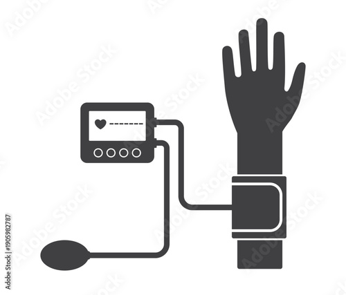 tonometer measure pressure on hand icon