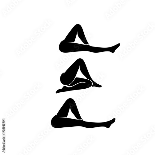 Three stages of a person performing a yoga pose on a mat