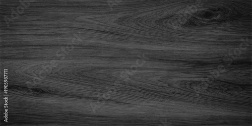 A dark black wood texture background features a natural hardwood grain pattern on a rough timber plank surface designed for a rustic oak table or floor panel