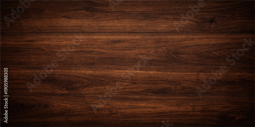 A dark brown natural oak timber plank texture features an old weathered wooden grain pattern on a textured hardwood surface panel suitable for a rustic wall or floor background