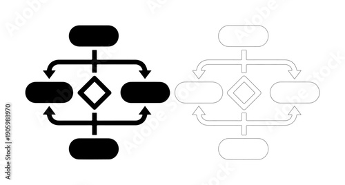 Abstract flowchart diagram representing process and logic