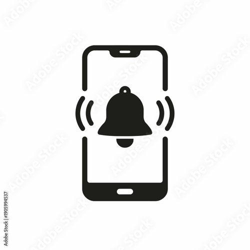 Smartphone with notification bell ringing loudly