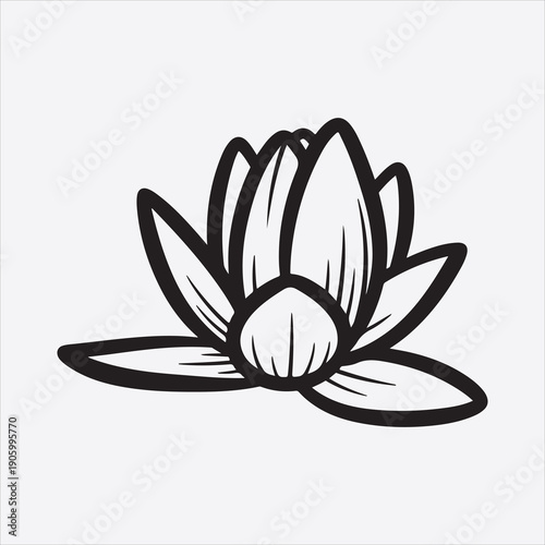 Canvas Print Water lili vector flower design