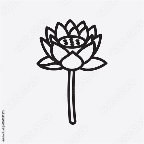 Εκτύπωση καμβά Water lili vector flower design