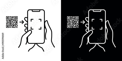 mobile payment icon set concept in flat black and white style on clean background. Editable stroke. Vector illustration.