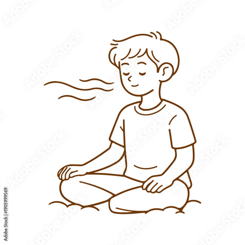 man doing a breathing exercise vector illustration on a white background
Vector illustration on a white background