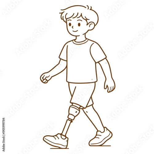 man with a prosthesis is walking vector icon illustration on a white background
Vector illustration on a white background