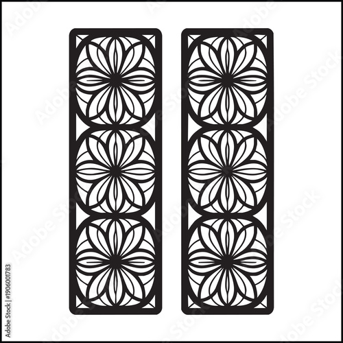  Jaali Floral Pattern, Decorative Wall Panel Silhouette
