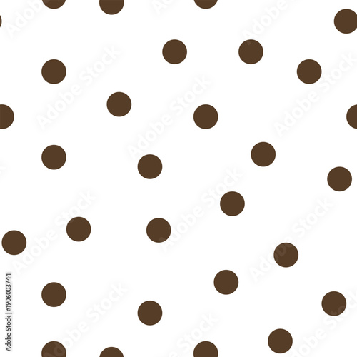 Seamless polka dot pattern with small evenly spaced brown dots on a light background. Minimal repeating texture for fabric, wallpaper, packaging, wrapping paper and surface design. Vector illustration