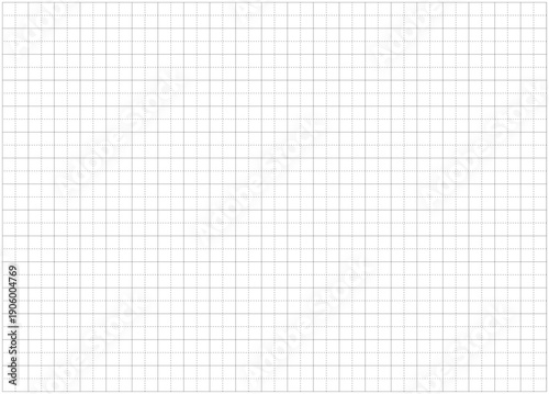 Typographical template to make notebook productions. Mathematics dashed grid pattern. Black dotted grid texture on white. Wide squared black grid paper. Notebook blank sheet. School, education backdro