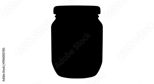Glass jar silhouette icon in black on white background