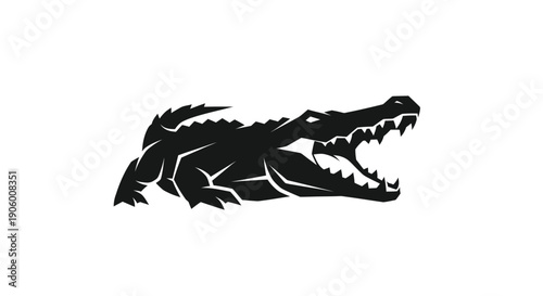 Cuadro en lienzo Silhouette of alligator with open mouth