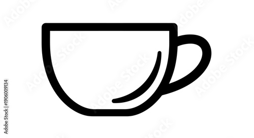 Simple black and white cup icon