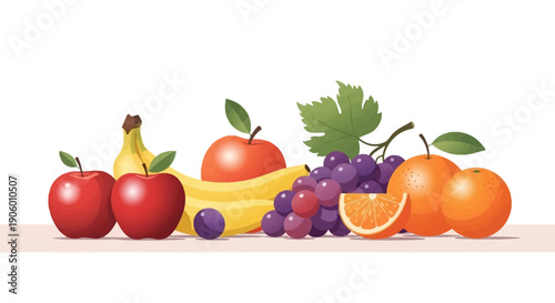 Assorted fresh fruits arranged together on a surface.
