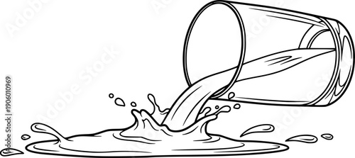 vector glass and spilled milk

