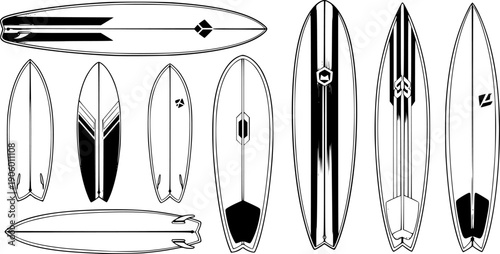 Surfboard vector realistic set icon.Vector illustration surfboard for wave.Isolated icon hawaii of surf board.
