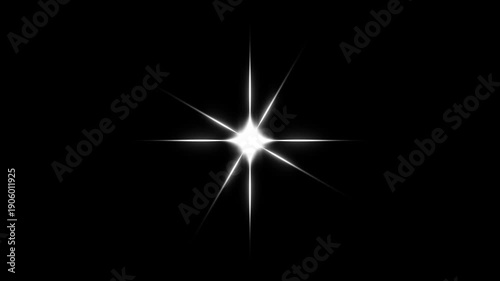 Twinkle star shine motion graphics with sparkling glitter dust, glowing white cartoon doodle stars blinking smoothly, retro sparkle particle effects, seamless looping festive overlay, black screen. 4K
