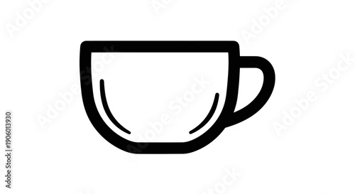 Simple coffee cup icon on white