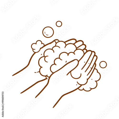Foam on hands vector illustration on a white background Vector illustration on a white background