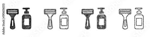 Sketch grooming icon design set