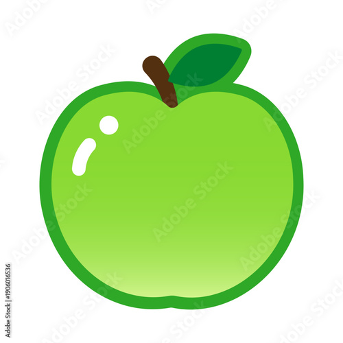 青りんごのシンプルなフルーツイラスト