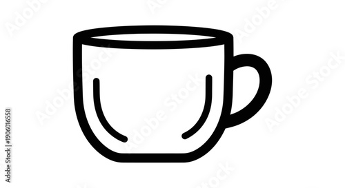 Simple coffee cup icon on white background